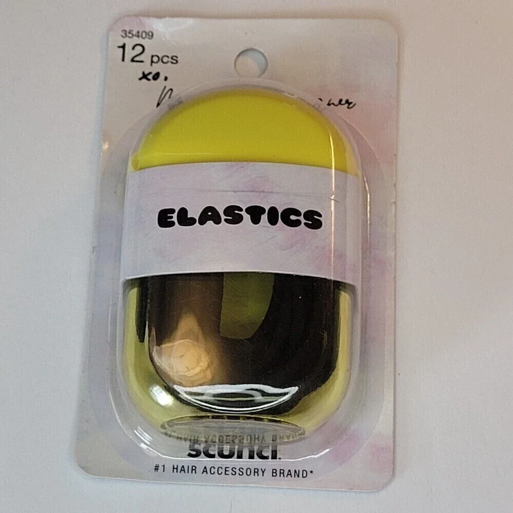 Scunci Morgan Simianer xo Elastics Hair Bands & Yellow Case 12 pcs